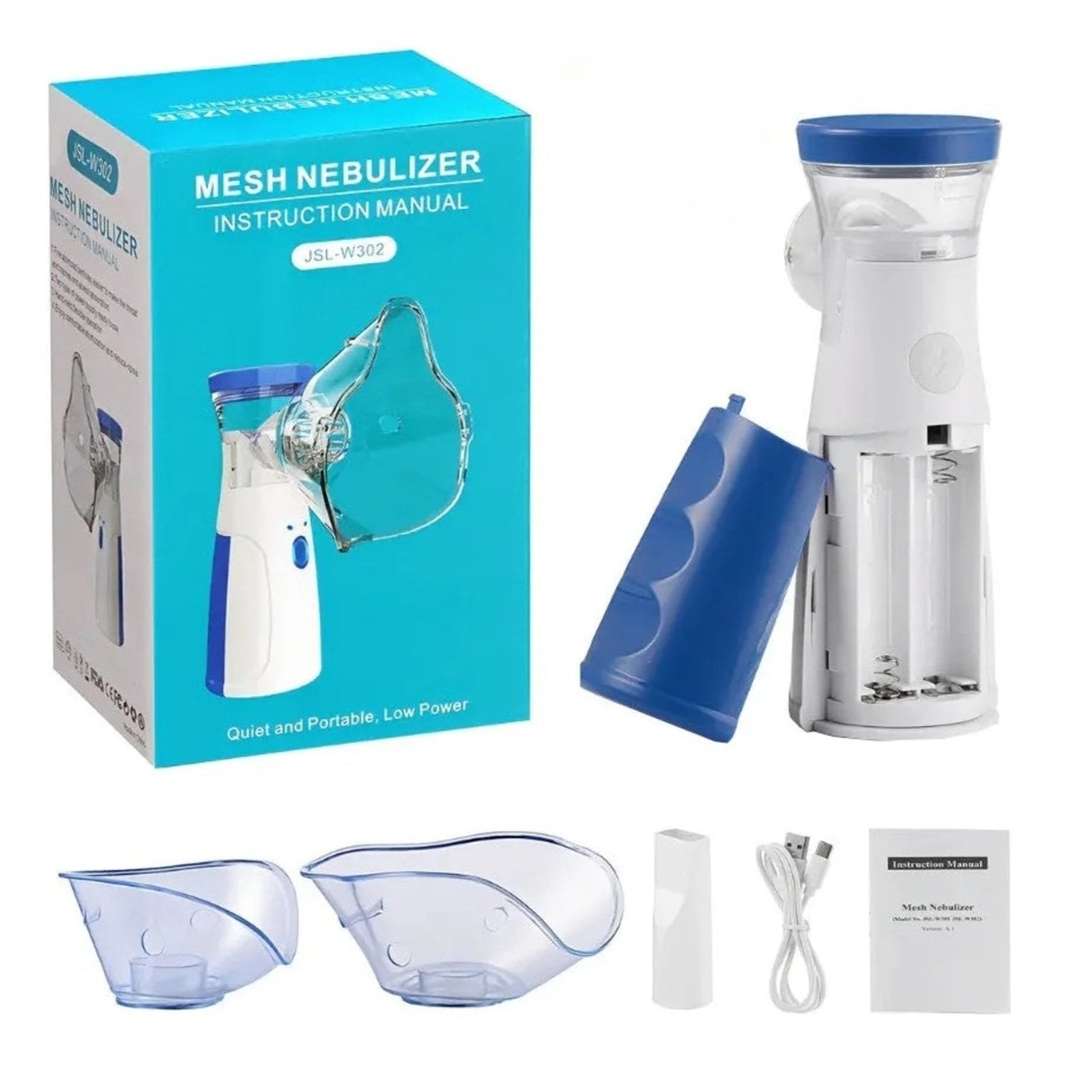 NEBULIZADOR PORTATIL USB 2 MASCARILLAS NIÑO ADULTO - 4