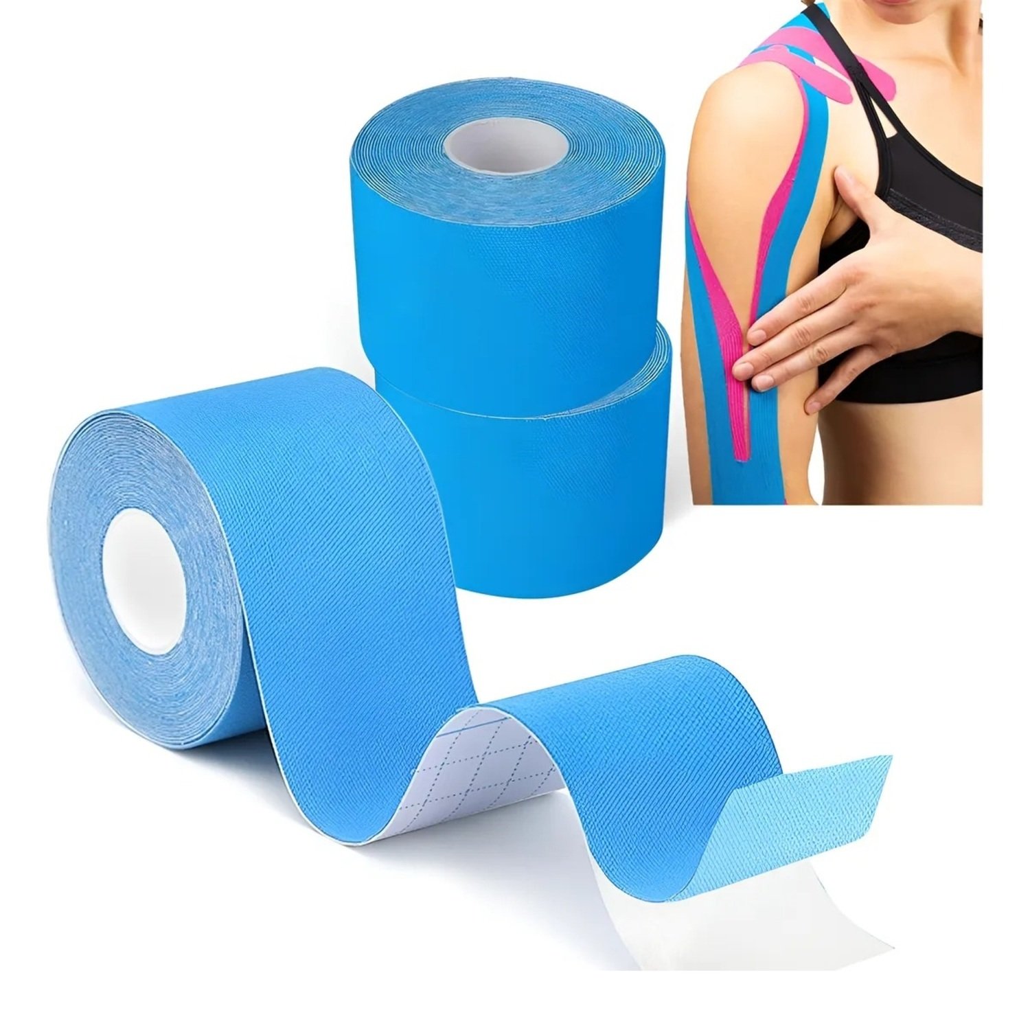 PACK X3 CINTA KINESIOTAPE PARA LESIONES MUSCULARES FISIO 5CMX5M - 4