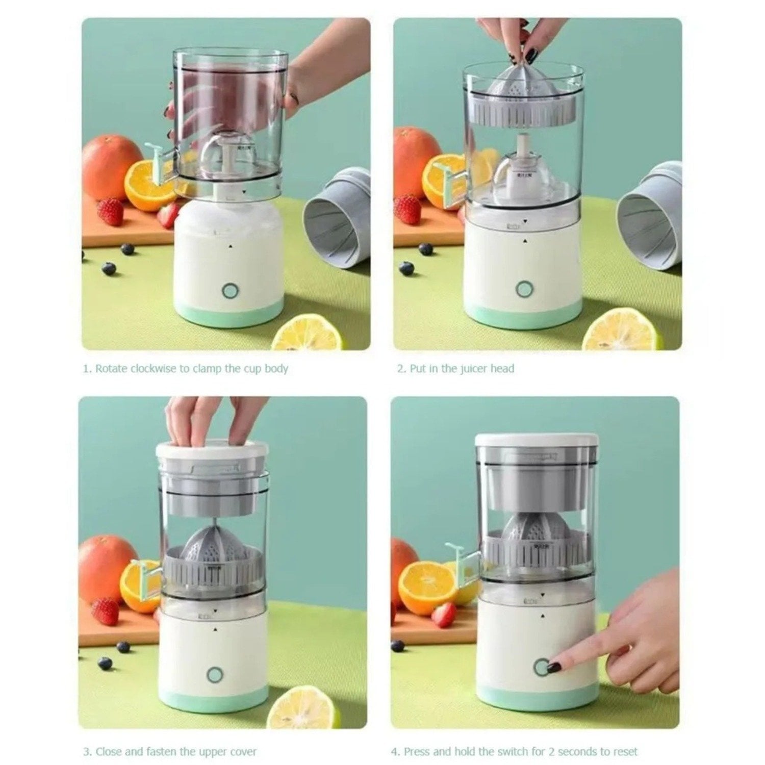 MAQUINA EXTRACTOR DE JUGO, EXPRIMIDOR ELECTRICO PORTATIL DE CITRICOS - 2