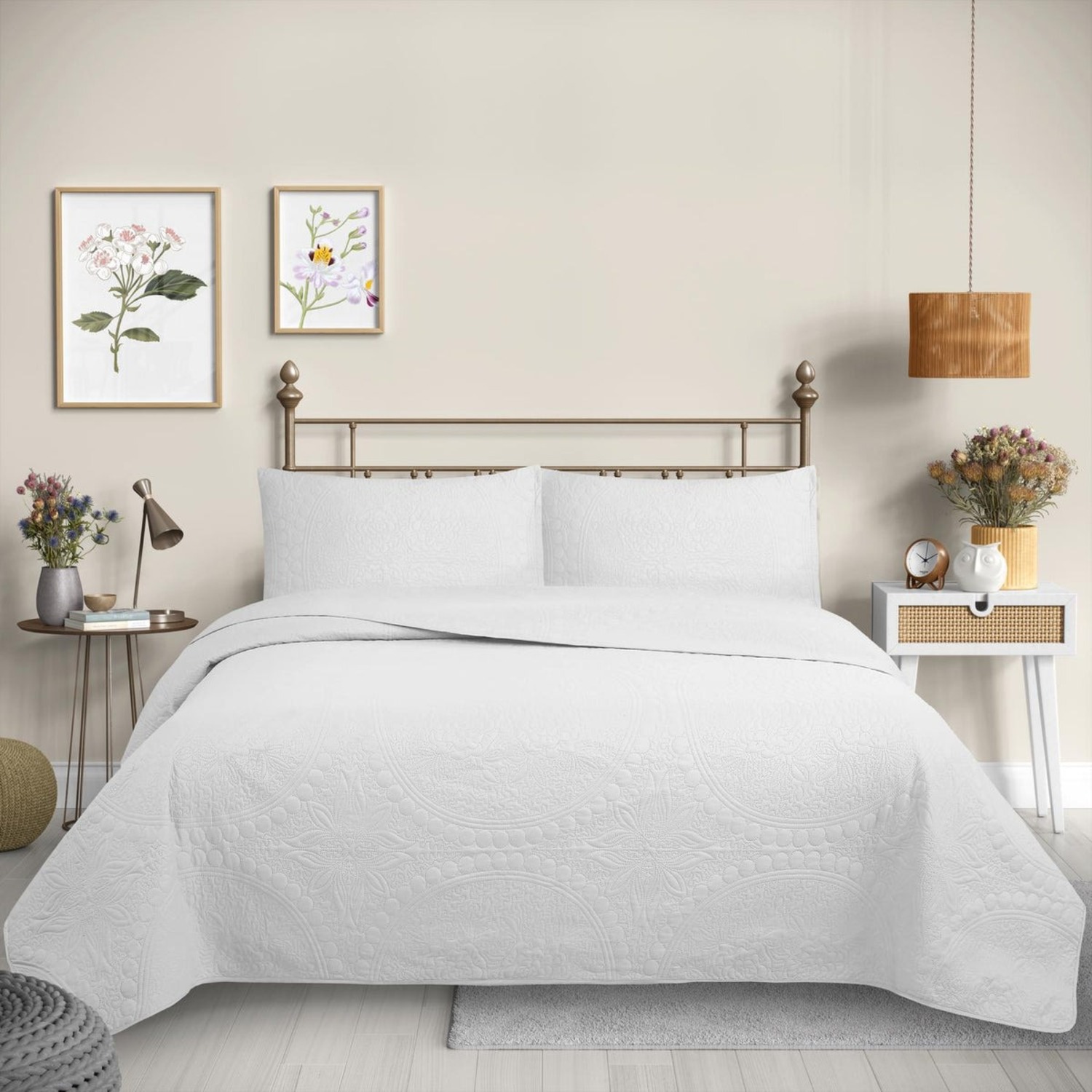 CUBRECAMA QUILT REVERSIBLE SUPER KING 270 X 260 CM KING BLANCO - WONDER COLLECTION MARTINE - 1