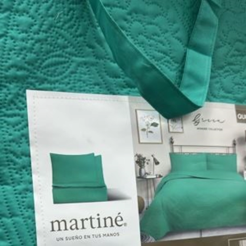 CUBRECAMA QUILT REVERSIBLE 2 PLAZAS VERDE - WONDER COLLECTION MARTINE - 2