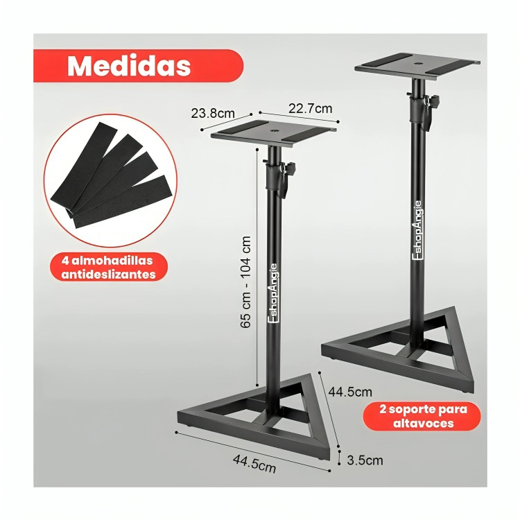 PAR DE ATRILES DE MONITOR ESTUDIO SOPORTE AJUSTABLE - 3