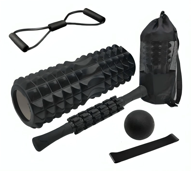 SET 9EN1 RODILLO COMPLETO ELONGACION MASAJE ROLLER FOAM YOGA - 2