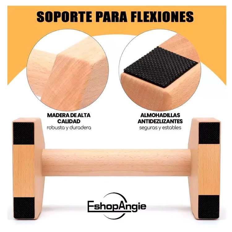MINI PARALELAS DE MADERA CALISTENIA FITNESS BARRA - 2