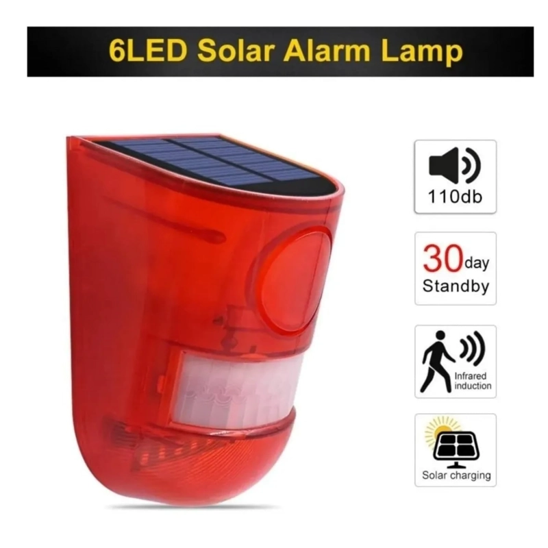 ALARMA SOLAR CON SENSOR DE MOVIMIENTO, SONIDO Y LUZ - 6