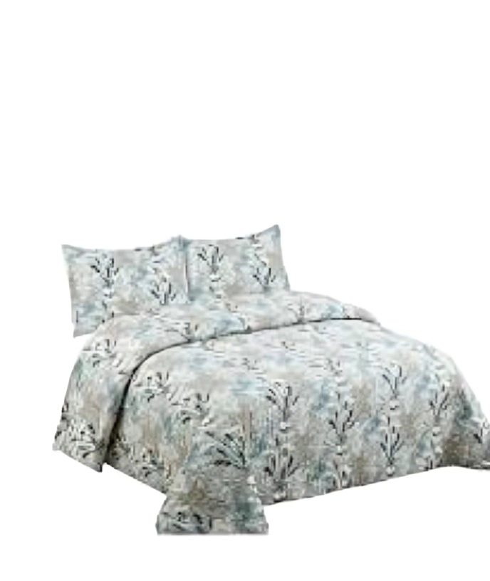 PLUMON ESTAMPADO 2.5 PLAZAS / FLORES GRISES – KEY HOME - 2