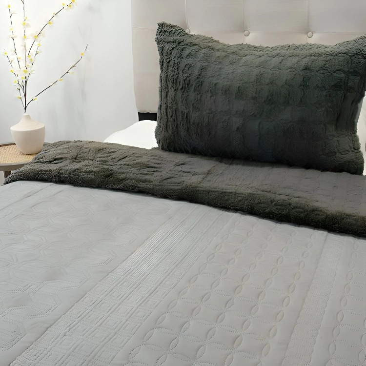 QUILT HOTPRESS VIENA CON SHERPA 2 PLAZAS / GRIS – DORAL - 3