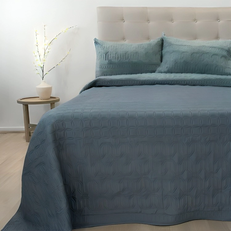 QUILT HOTPRESS VIENA CON SHERPA 2,5 PLAZAS / AZUL – DORAL - 1