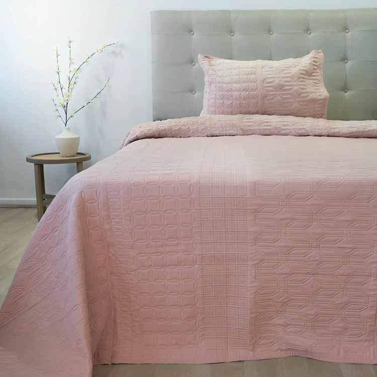 QUILT HOTPRESS VIENA CON SHERPA 1.5 PLAZAS / ROSA VIEJO – DORAL - 1