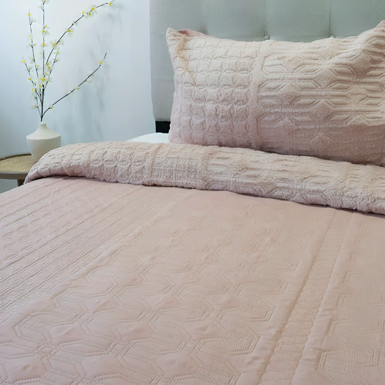 QUILT HOTPRESS VIENA CON SHERPA 1.5 PLAZAS / ROSA VIEJO – DORAL - 2