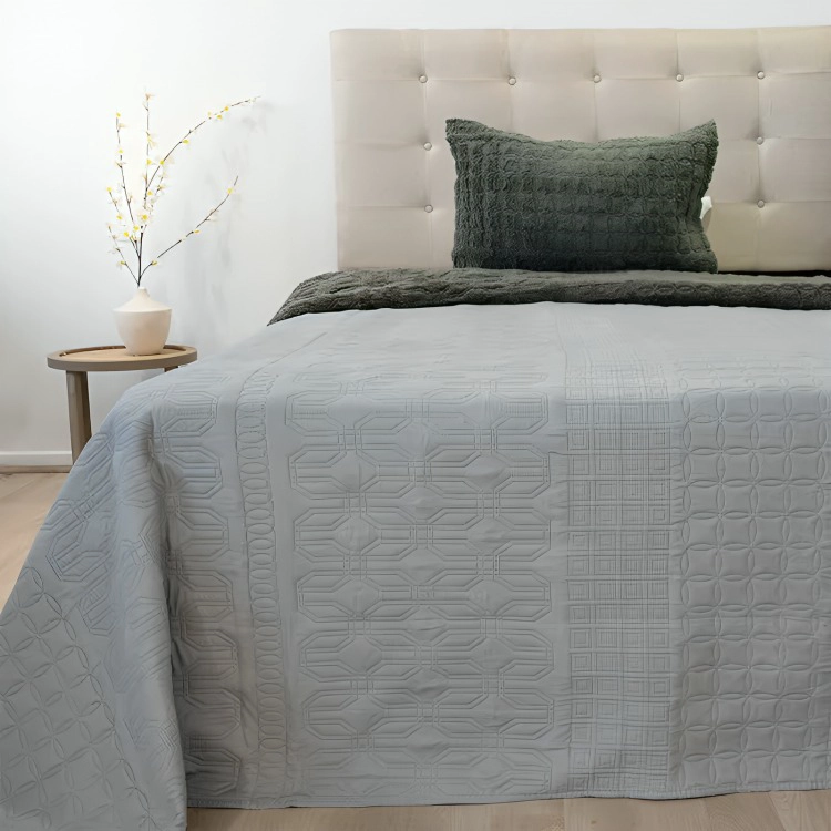 QUILT HOTPRESS VIENA CON SHERPA 1.5 PLAZAS / GRIS – DORAL - 2