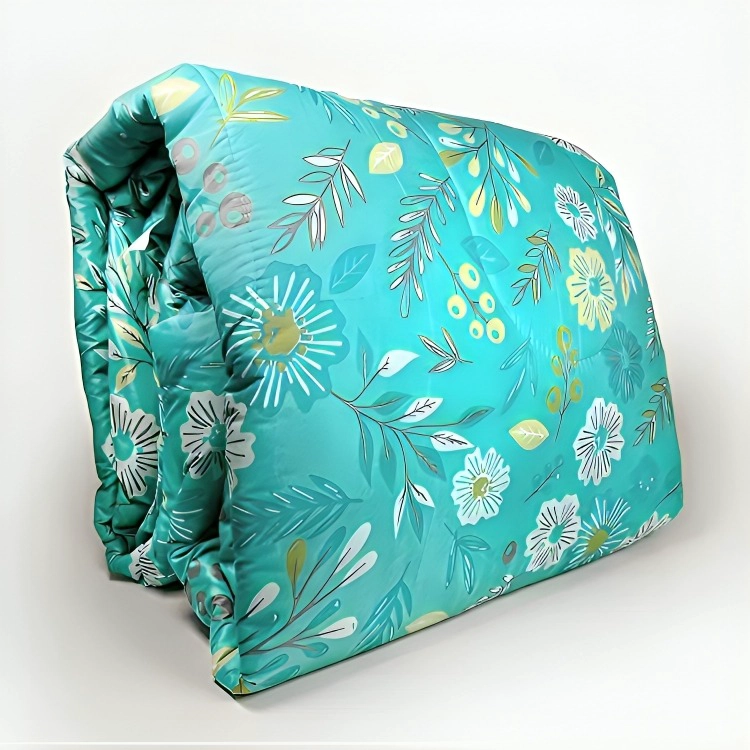 PLUMON ESTAMPADO 2.5 PLAZAS / FLORES TURQUESA – KEY HOME - 2