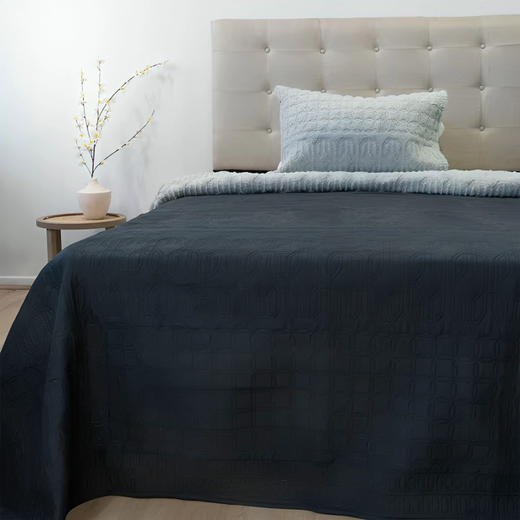 QUILT HOTPRESS VIENA CON SHERPA 1.5 PLAZAS / NEGRO – DORAL - 1
