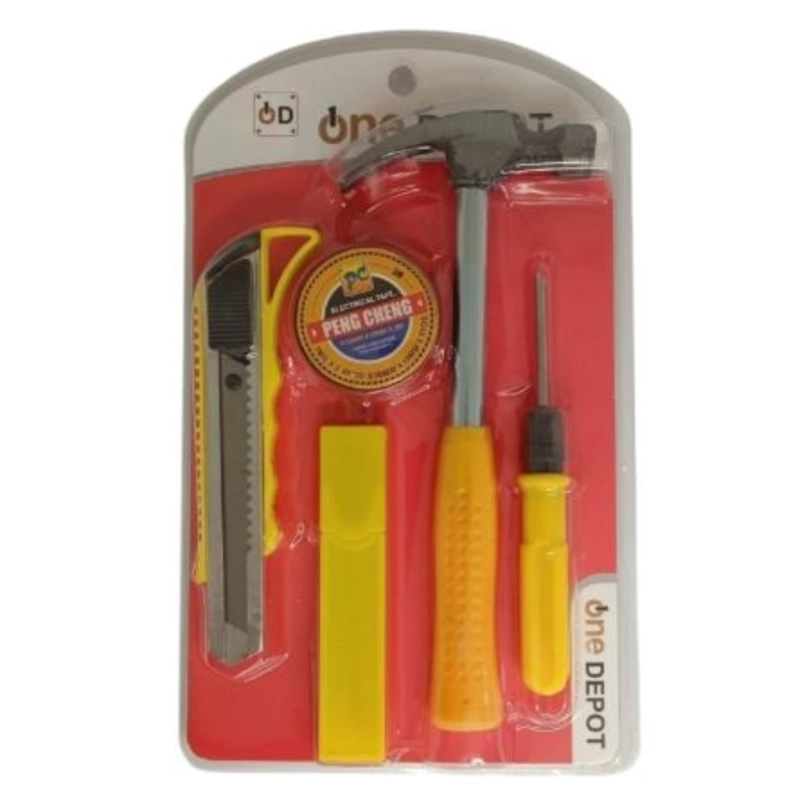 PACK X 3 SET HERRAMIENTAS MANUALES DESTORNILLADOR MARTILLO 5 PIEZAS - 2