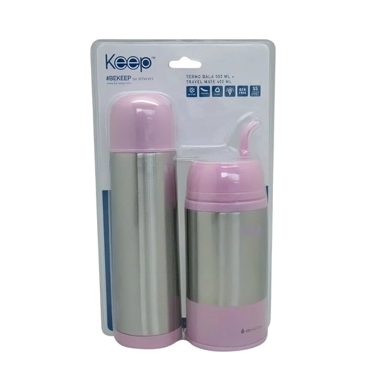 SET TERMO MATE +  TERMO BALA KEEP ROSA - 1