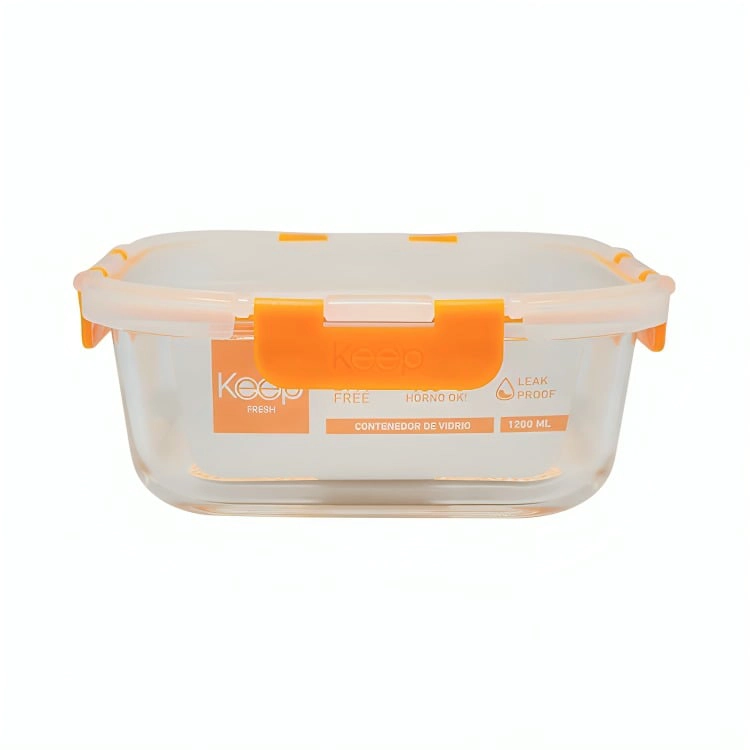 CONTENEDOR HERMETICO CUADRADO 800ML GLASS KEEP - 1