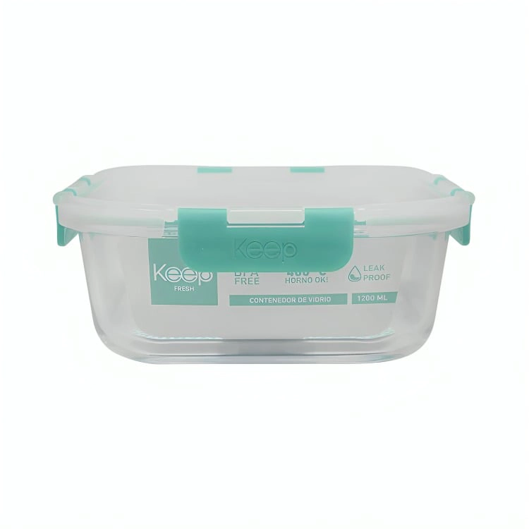 CONTENEDOR HERMETICO CUADRADO 800ML GLASS KEEP - 4