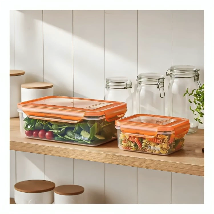 SET 2  CONTENEDOR DE ALIMENTOS HERME TICOS APILABLES KEEP - 2