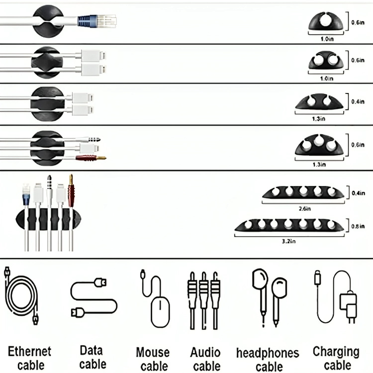 KIT ORGANIZADOR DE GESTION DE CABLES DE 173 PIEZAS - 1