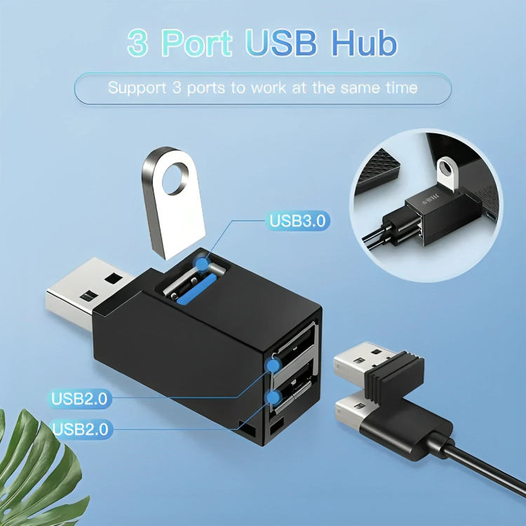 MINI HUB SPLITTER USB 3X1 (2 USB 2.0 + USB 3.0) - 2