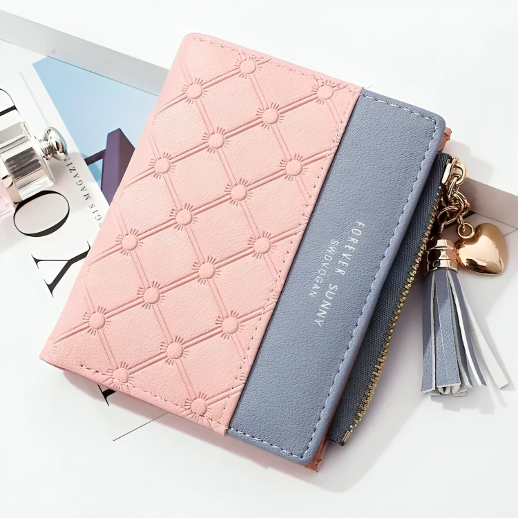 BILLETERA TARJETERO MONEDERO ELEGANTE DE MUJER ECO CUERO - 1