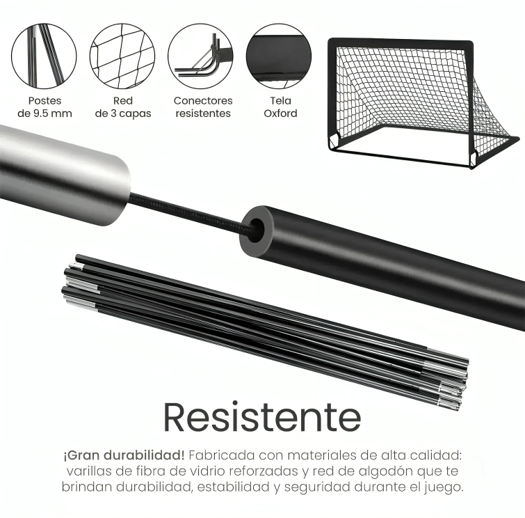 2 JUEGO DE PORTERIAS DE FUTBOL PORTATIL PARA NIÑOS 120*90CM - 1