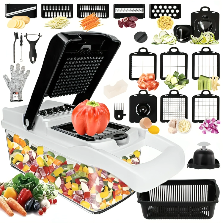 PICADOR DE VERDURAS MULTIFUNCIONAL 26 PIEZAS MANDOLINA RALLA - 2