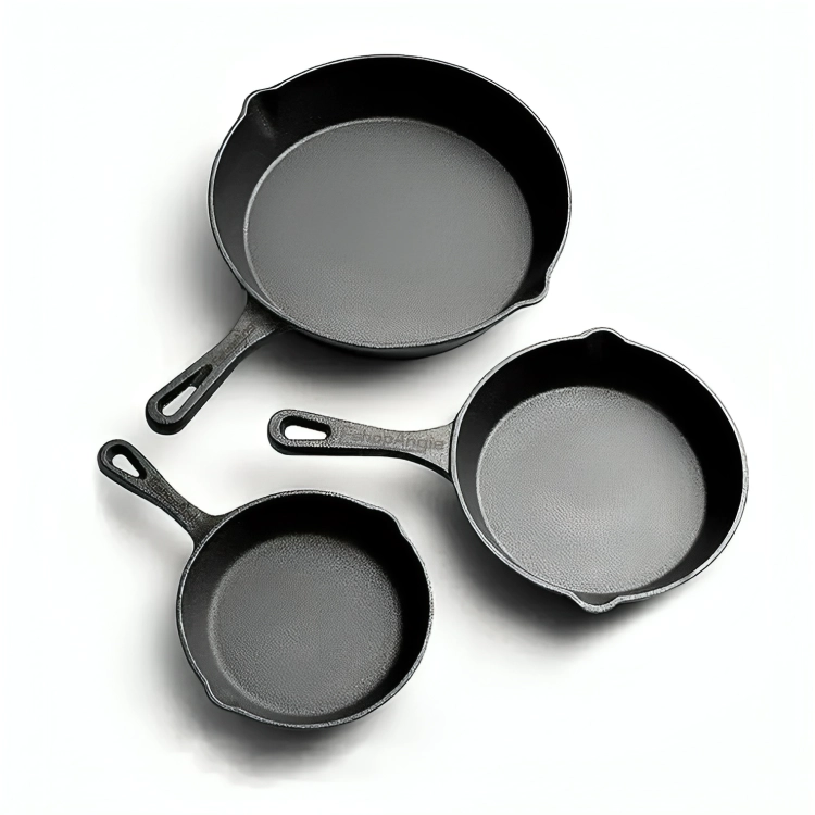 SET DE 3 SARTENES DE HIERRO FUNDIDO 16 20 Y 25CM COCINA - 1