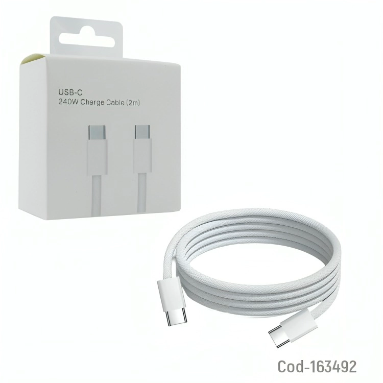 GENÉRICO CABLE MACHO DOBLE TYPE-C 2 METROS DATOS Y CARGA A. CALIDAD