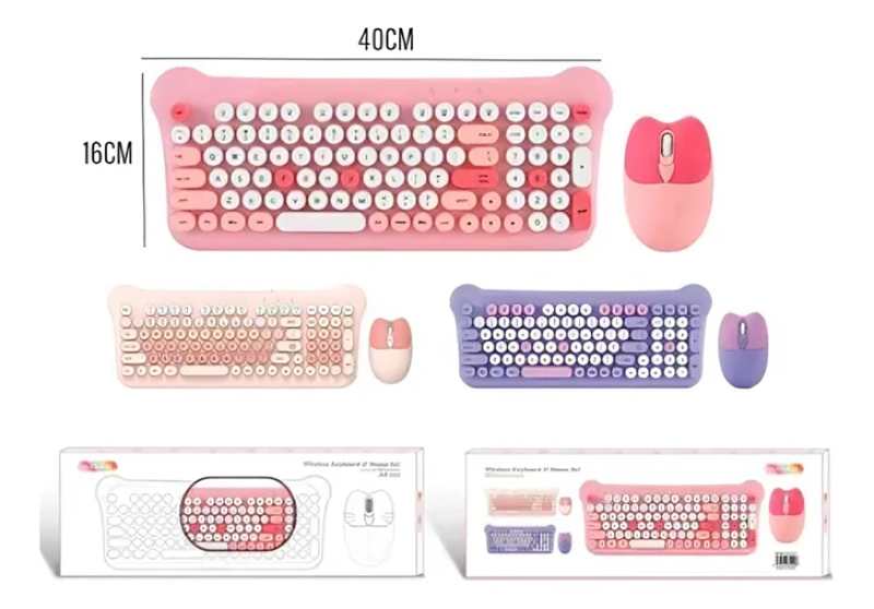 SET DE TECLADO Y MOUSE INALAMBRICO USB COLORES WB7385 - 2