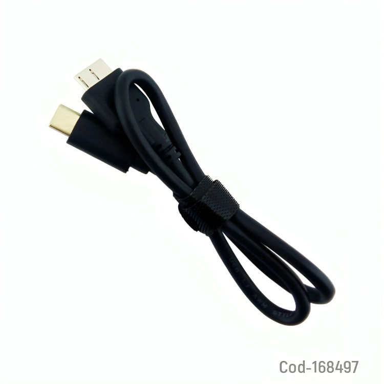 GENÉRICO CABLE TYPE-C A DISCO DURO NEGRO VELOCIDAD 3.0 LARGO 40 CM