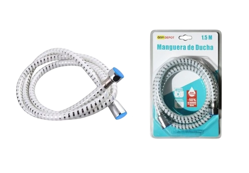 MANGUERA DUCHA FLEXIBLE DE 150CM ACABADO BLANCO METALIZADO XT1661 - 1