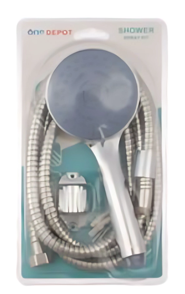 DUCHA TELE FONO FLEXIBLE PARA BAÑO SOPORTE CROMADO 8,5 X 21CM YY1460 - 1