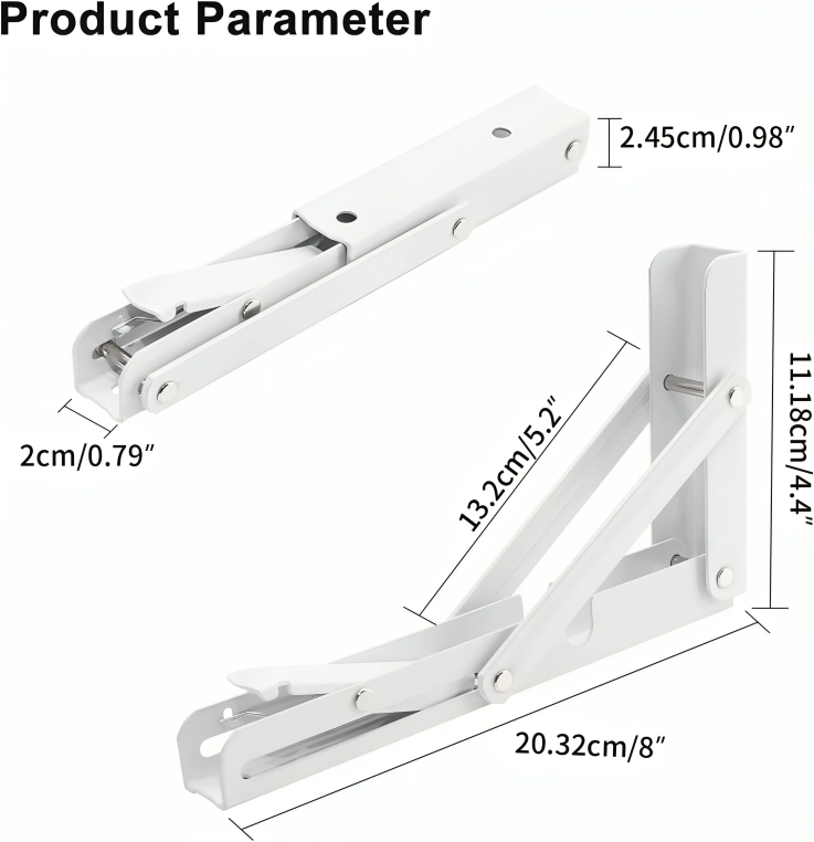 PAR DE SOPORTES ABATIBLES METALICAS PARA REPISA DE 20CM - 2
