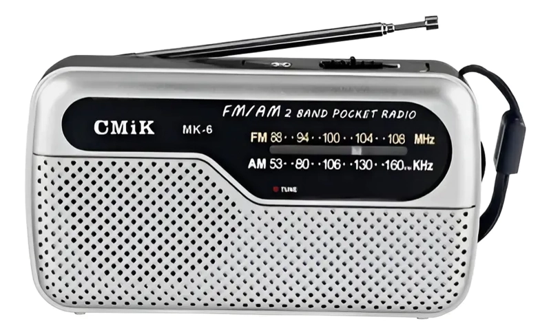 RADIO DE BOLSILLO PORTATIL AM/FM MK-6 PLATEADO - 2