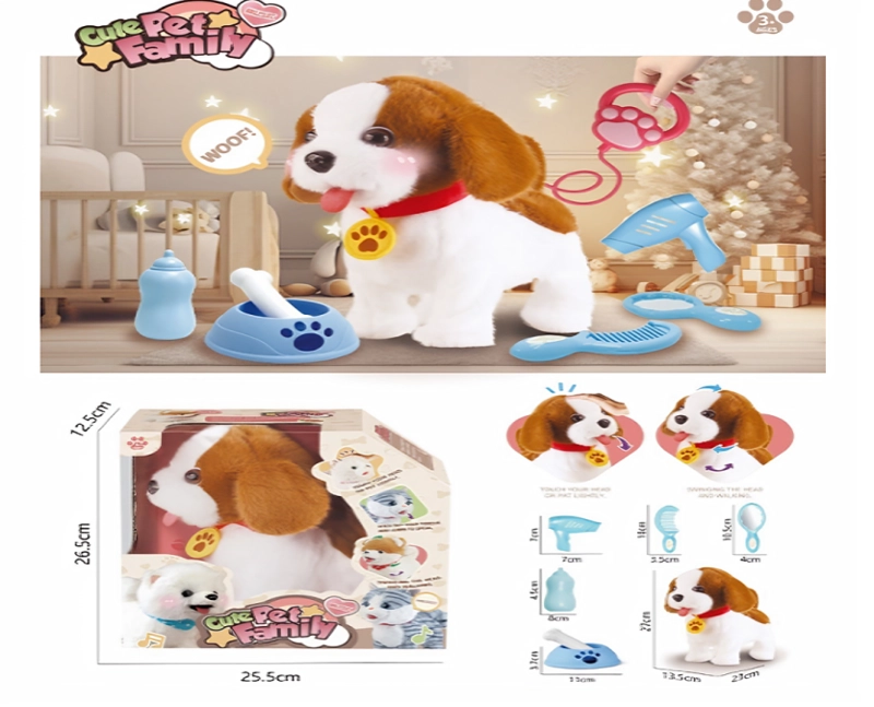 PERRO INTERACTIVO DE PELUCHE CON ACCESORIOS - 1