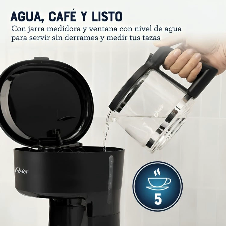 CAFETERA OSTER®  5 TAZAS BVSTDCS51B – FILTRO REUTILIZABLE - 1