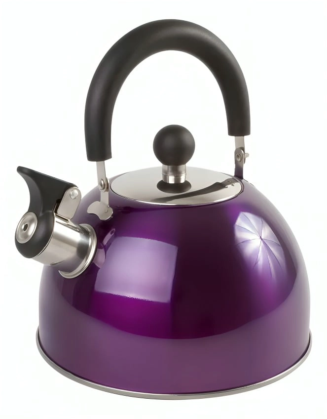 TETERA SILBADORA ACERO INOXIDABLE 2,5 LITROS CON TAPA PURPURA - 1