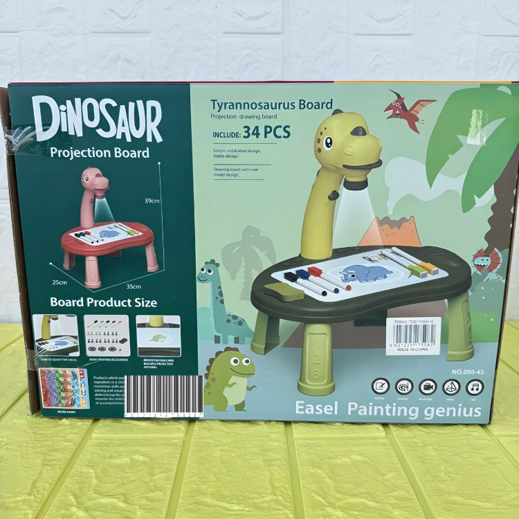 MESA PROYECTORA DE DIBUJOS INTERACTIVA CON ACCESORIOS DINOSAURIO VERDE - 4