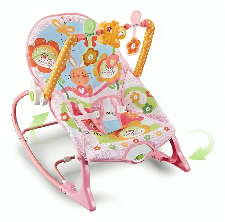SILLA MECEDORA MUSICAL INFANTIL INTERACTIVA ROSADA - 4