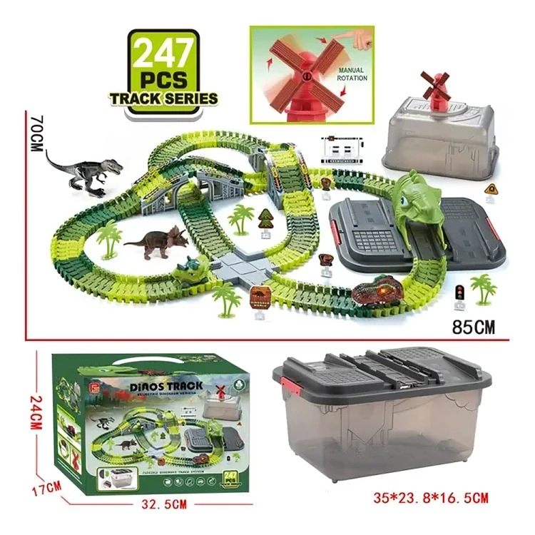 PISTA FLEXIBLE MODULAR 247 PIEZAS DINOSAURIOS - 2