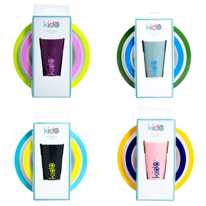 SET DESAYUNO 3 PCS KIDO ROSADO - 1