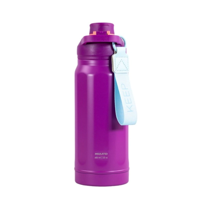 BOTELLA INSULADA STRAP 650ML FLASK KEEP MORADO - 1