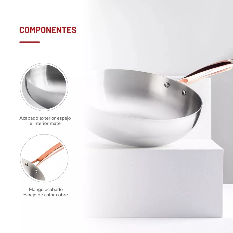 WOK CHEF DE 30 CM TH-MWK30I ACERO INOXIDABLE - 2