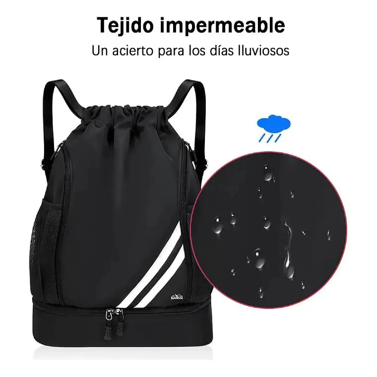 MOCHILA DEPORTIVA IMPERMEABLE DE BALONCESTO BOLSO CON CORDON - 5