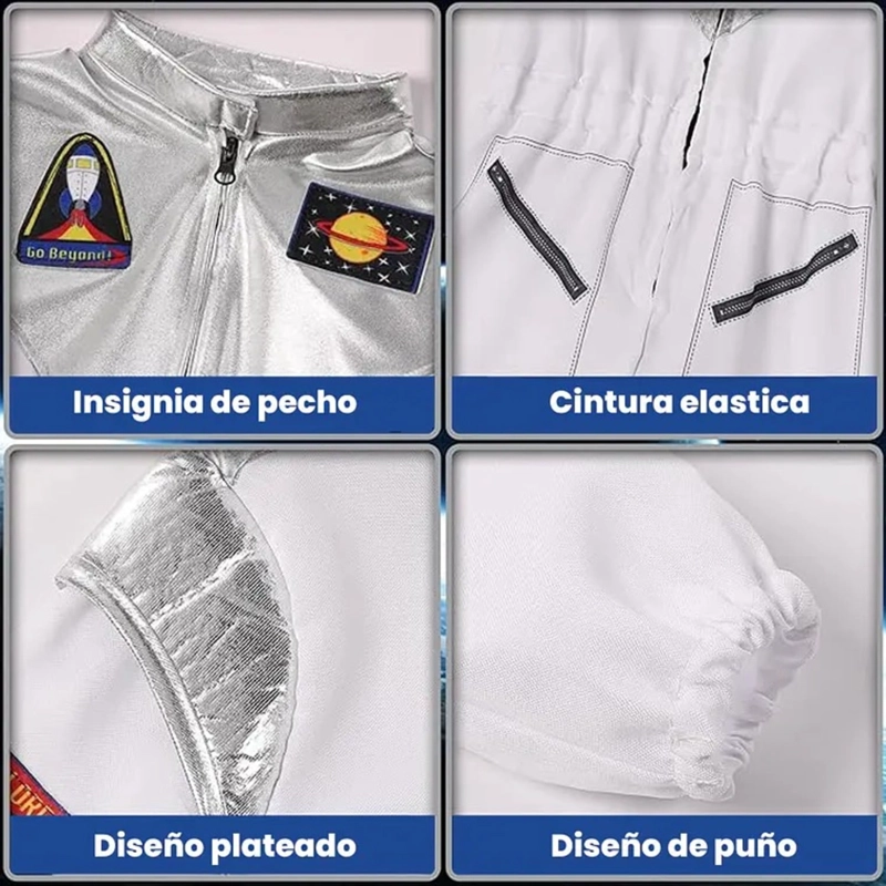DISFRAZ DE ASTRONAUTA PARA NIÑO INCLUYE SOMBRERO 110 - 5