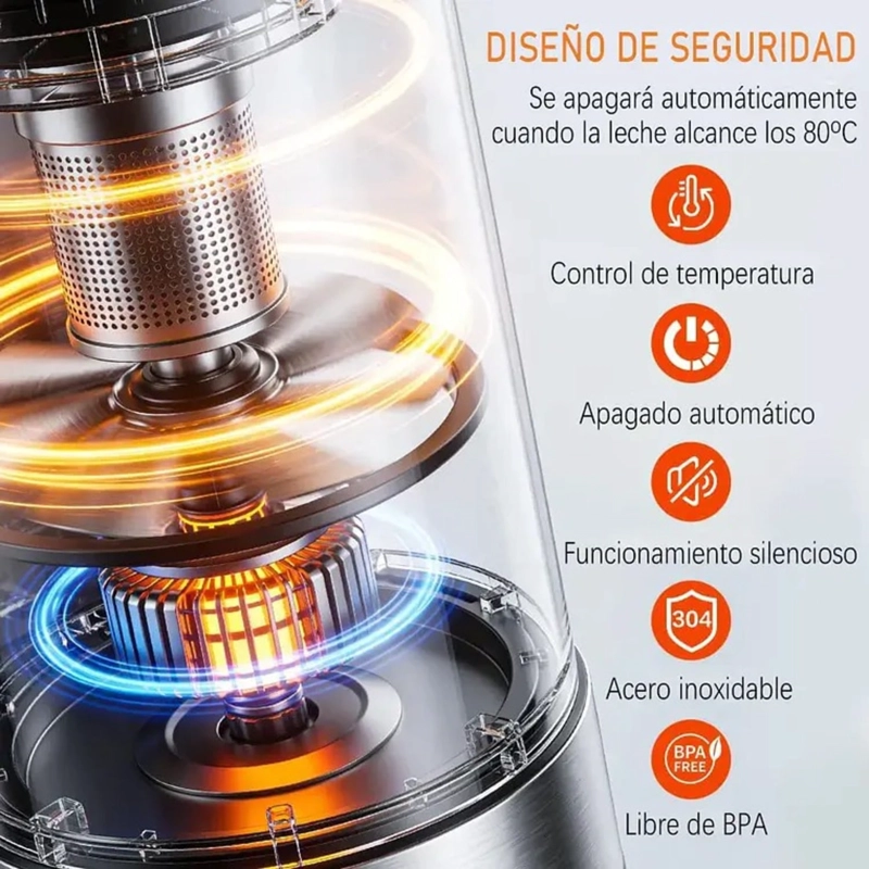 ESPUMADOR DE LECHE ELECTRICO 4 EN 1 BATIDOR CALENTADOR CAFE - 4