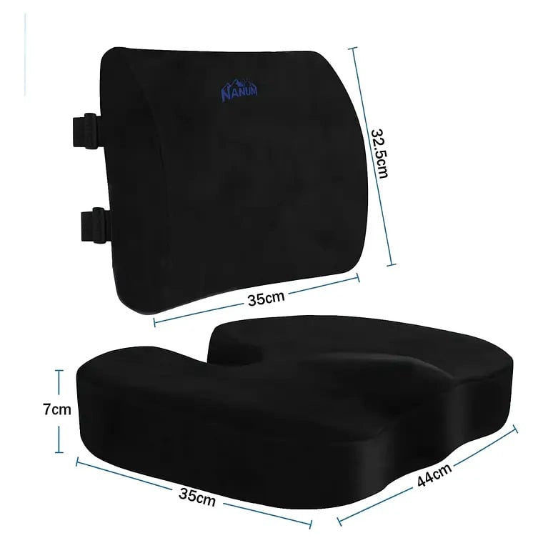 COJIN LUMBAR Y COJIN ASIENTO SILLA ERGONOMICO VISCOELASTICO - 8