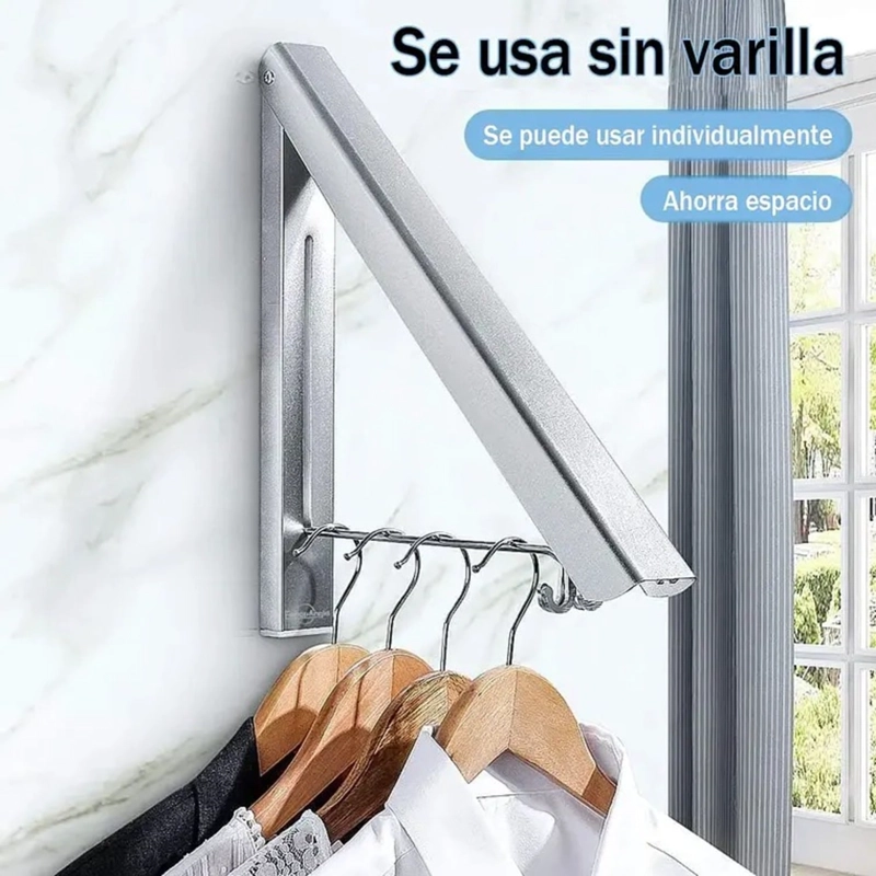 COLGADOR DE ROPA PLEGABLE TENDEDERO RETRACTIL MONTADO - 6