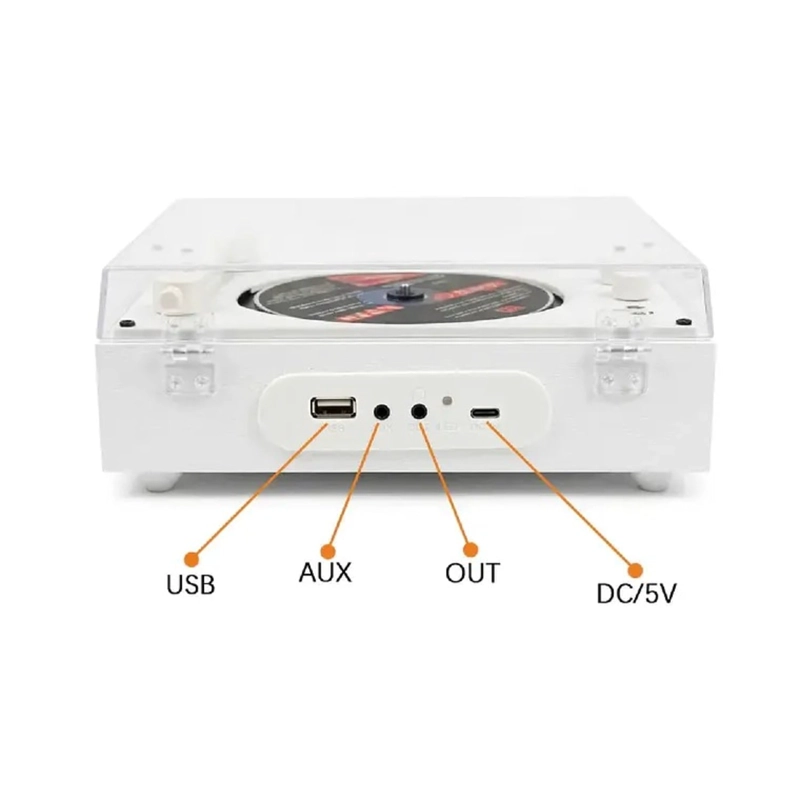 REPRODUCTOR DE DISCO BLUETOOTH USB PORTATIL RETRO - 2